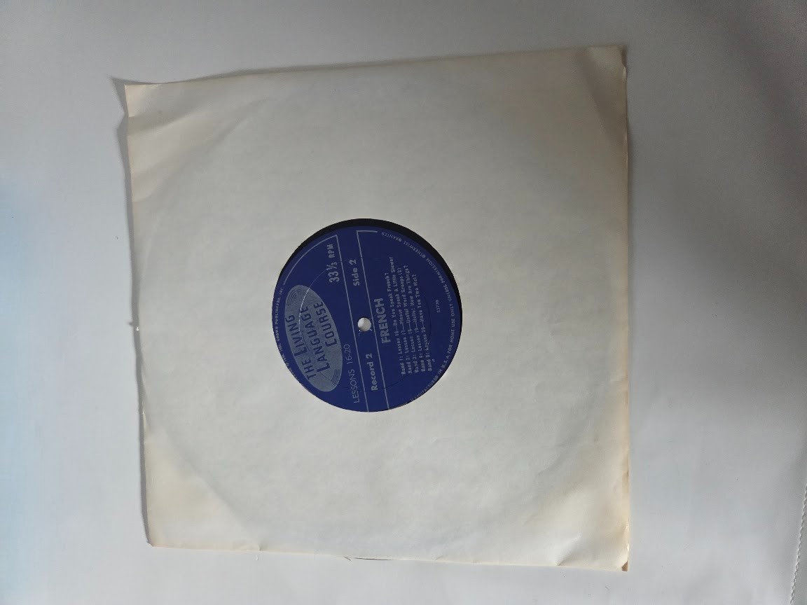 Living French Language Course Box Set with Manual and 33 RPM Records Vintage