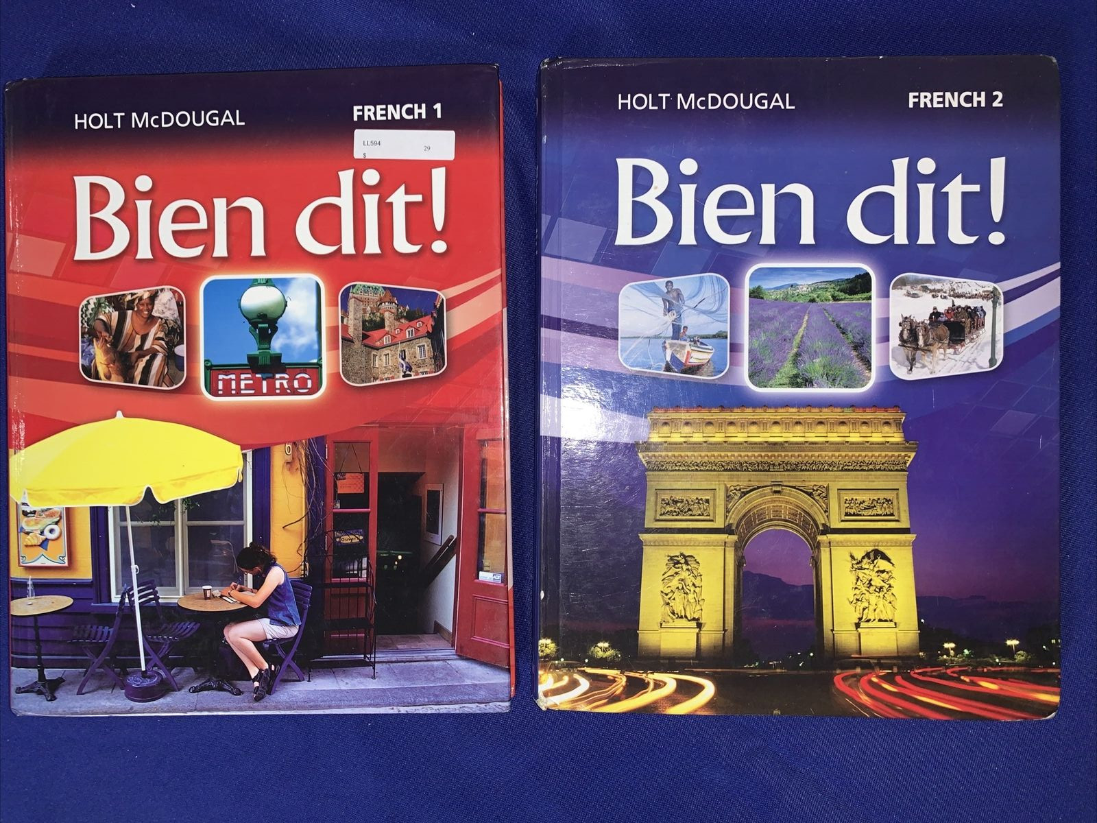 Holt McDougal French 1 and French 2 – Set of Two Hardback Textbooks