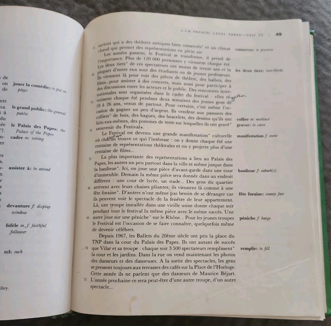 A-LM French, Level 3 Second Edition Green Vintage 1971 Textbook