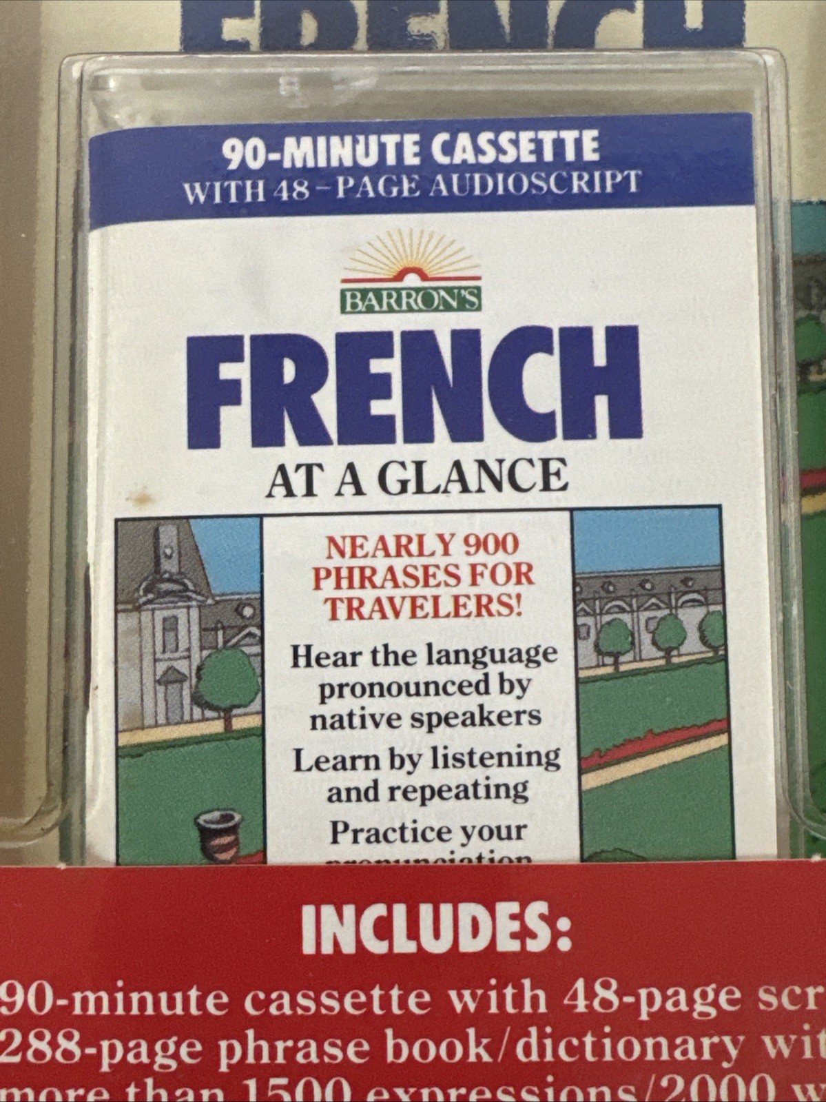 Barron’s French at a Glance – Audio Cassette Tape Phrase Book & Dictionary-NEW
