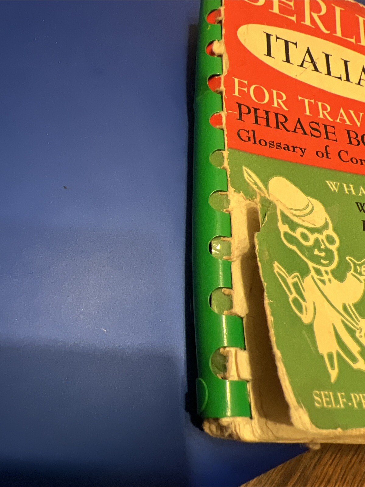 Vintage 1954 Berlitz ITALIAN For Travelers Language Book Spiral Phrases Words