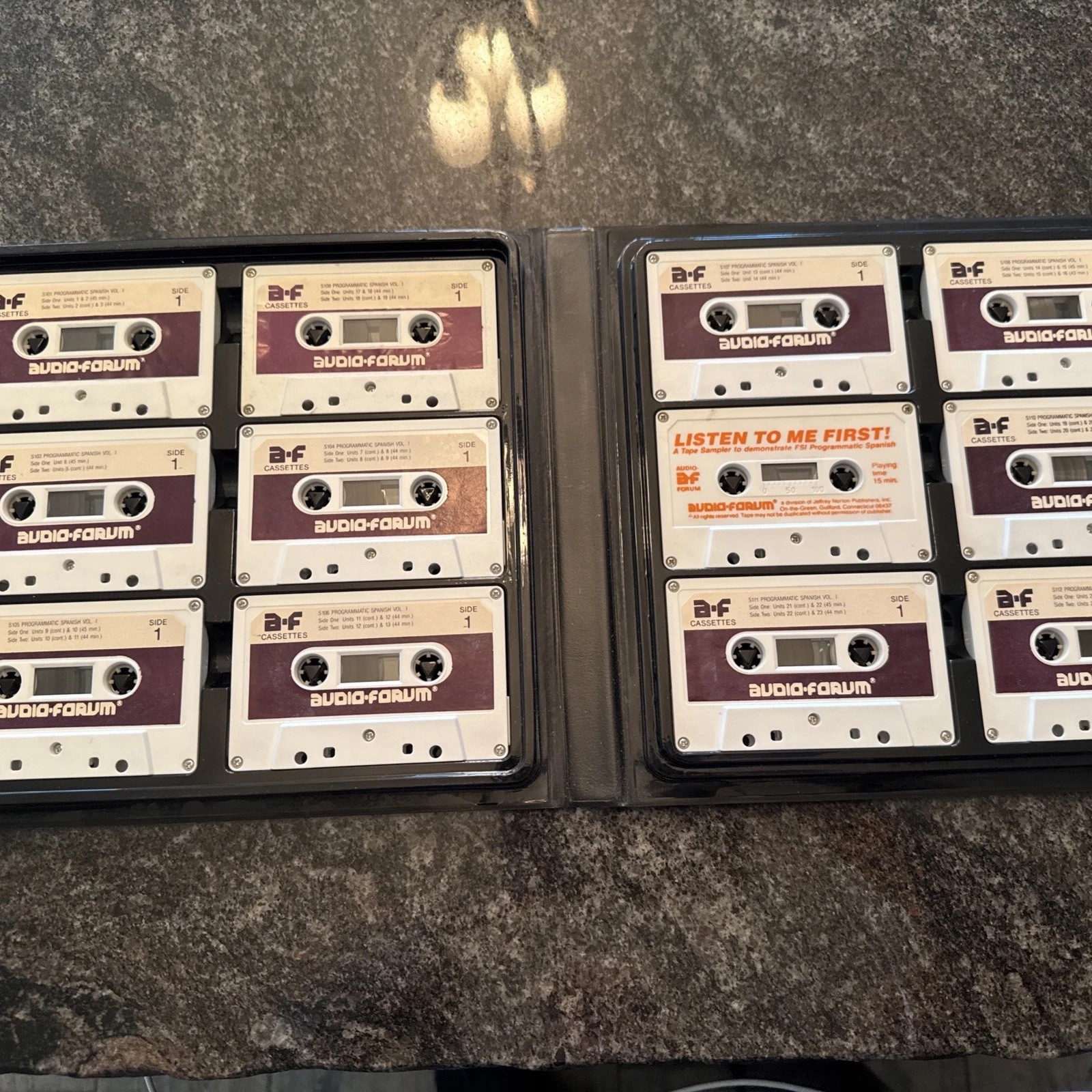 Vtg Audio-Forum Sound Seminars Medical Spanish Course – 12 Cassettes & Guide