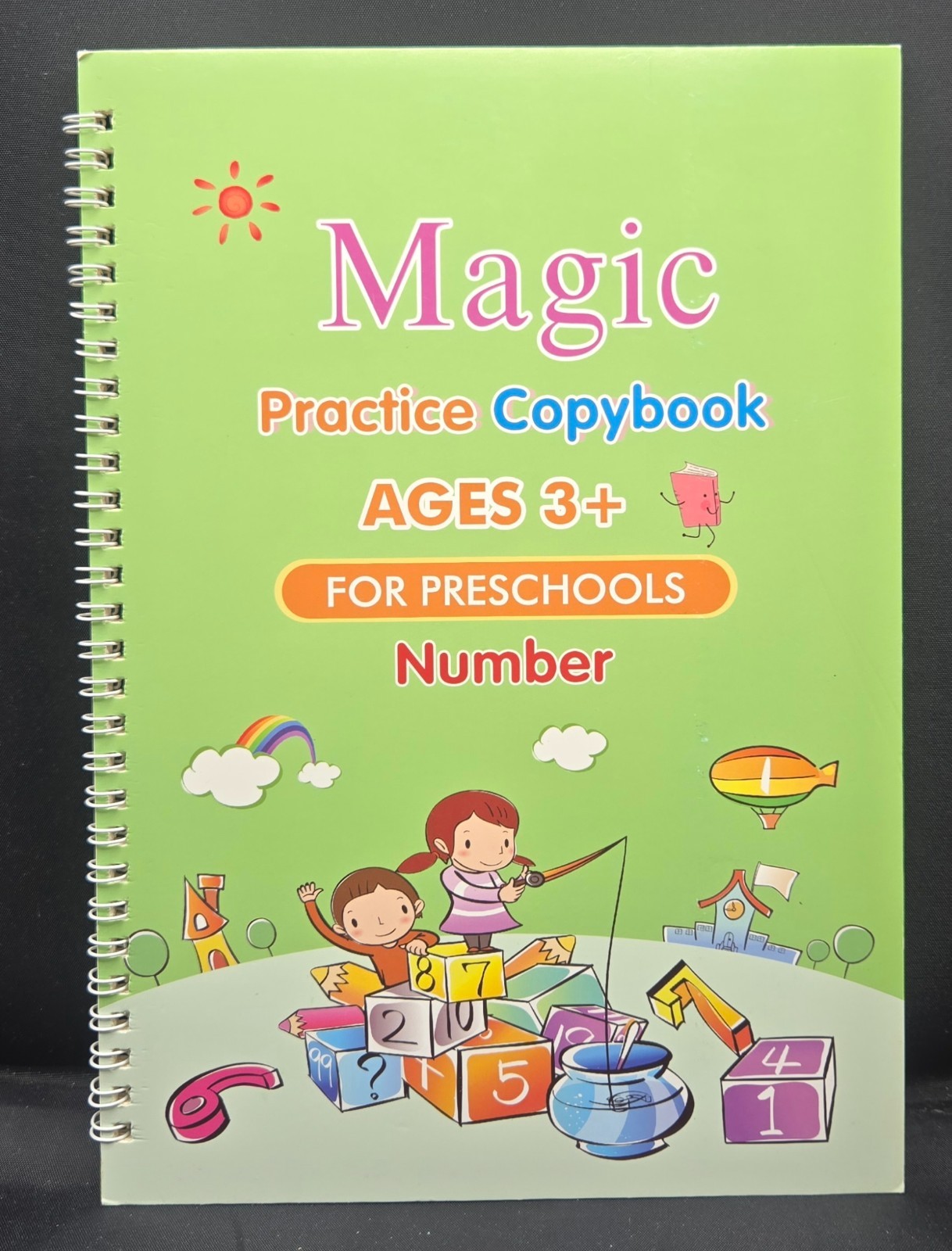 4pc Magic Grooved Practice Copybook, Reusable Grooved Writing Books, Handwriting