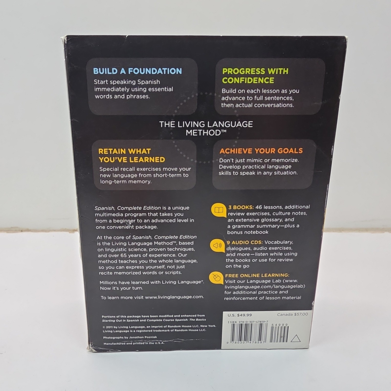 Living Language Spanish Complete Edition Beginner-Advanced 3 Books 9 CDs 2011
