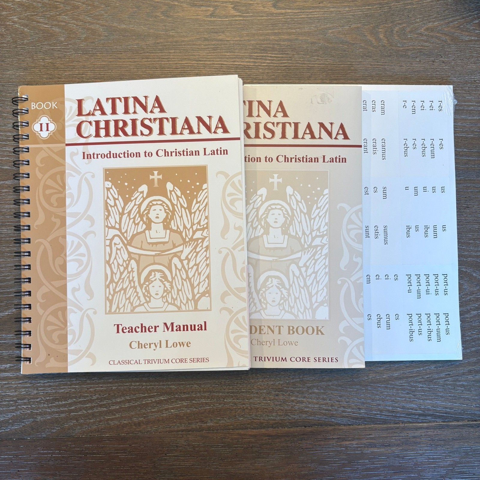 Memoria Press Latina Christiana II Student Teacher Manual Cards Set Good Tan
