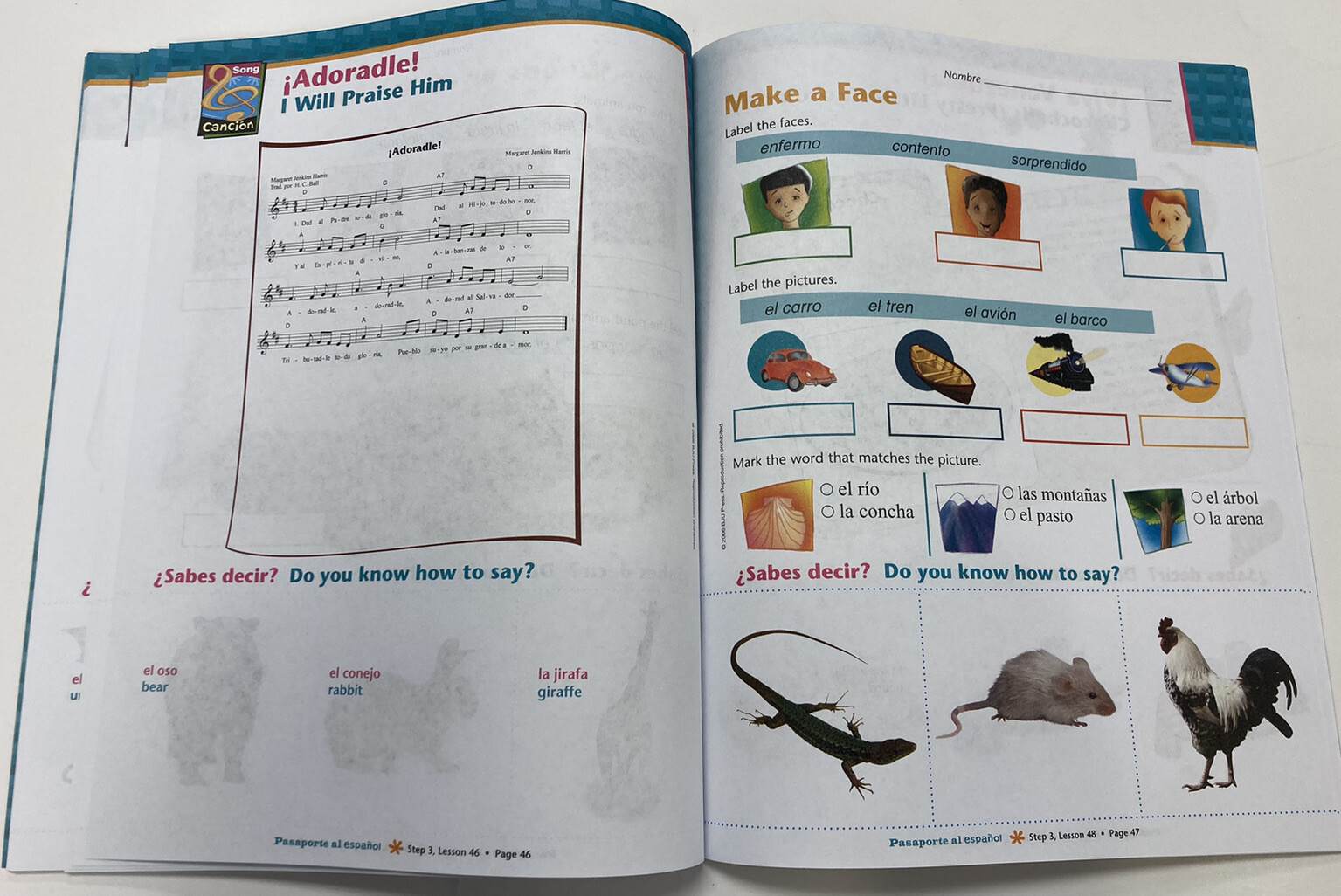 BJU Press Pasaporte al espanol Worktext Step 3 Kit A Brand New