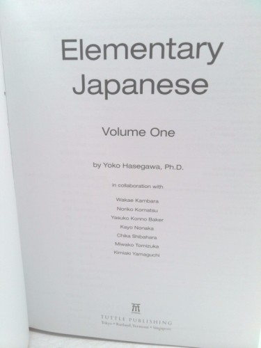 Elementary Japanese Vol 1 by Yoko Hasegawa