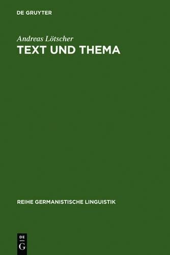 Andreas Lötscher Text und Thema (Hardback)