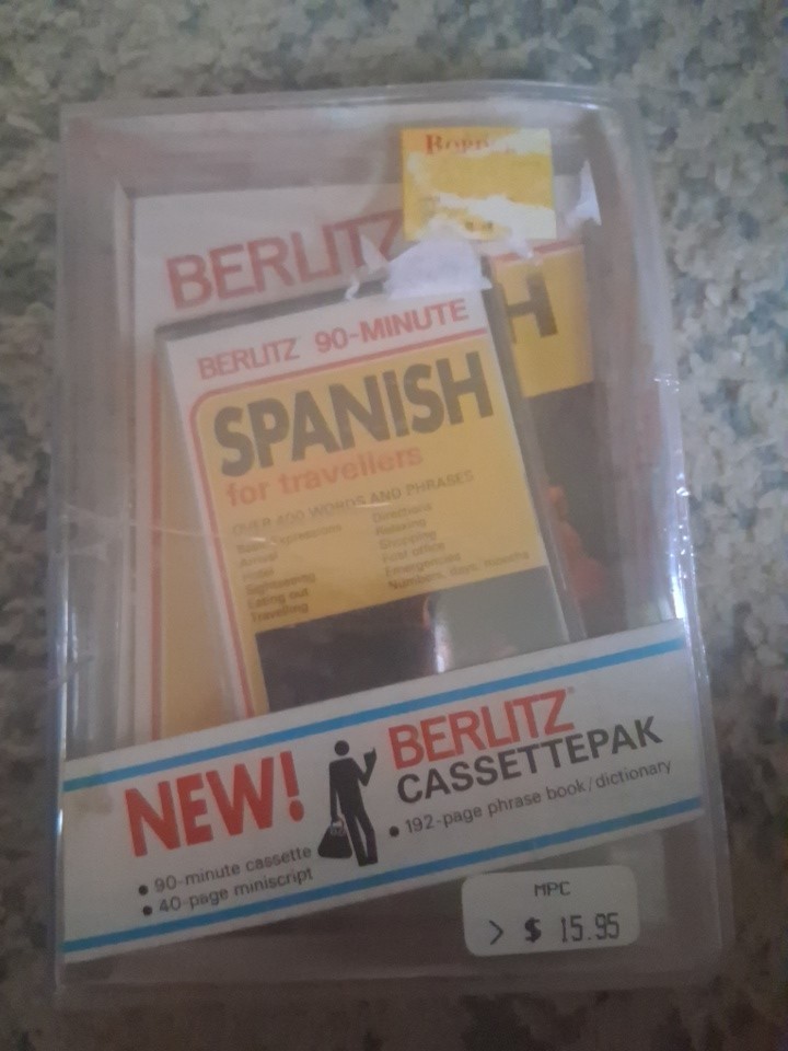 Vintage Berlitz Spanish For Travellers Travelers, Cassette, Factory Sealed New
