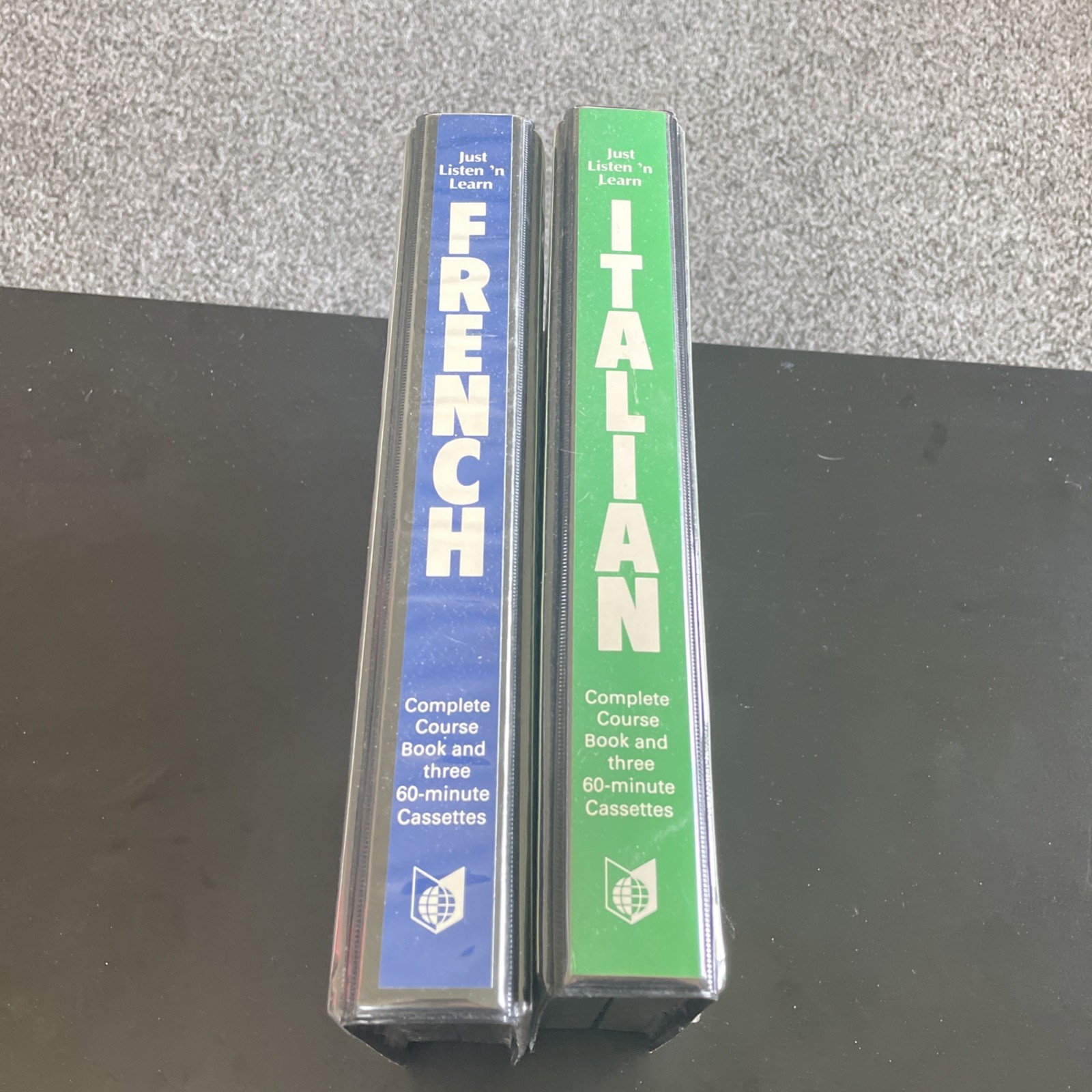 Just Listen ‘n Learn FRENCH & ITALIAN Basic Course Book and 3 Cassettes Each