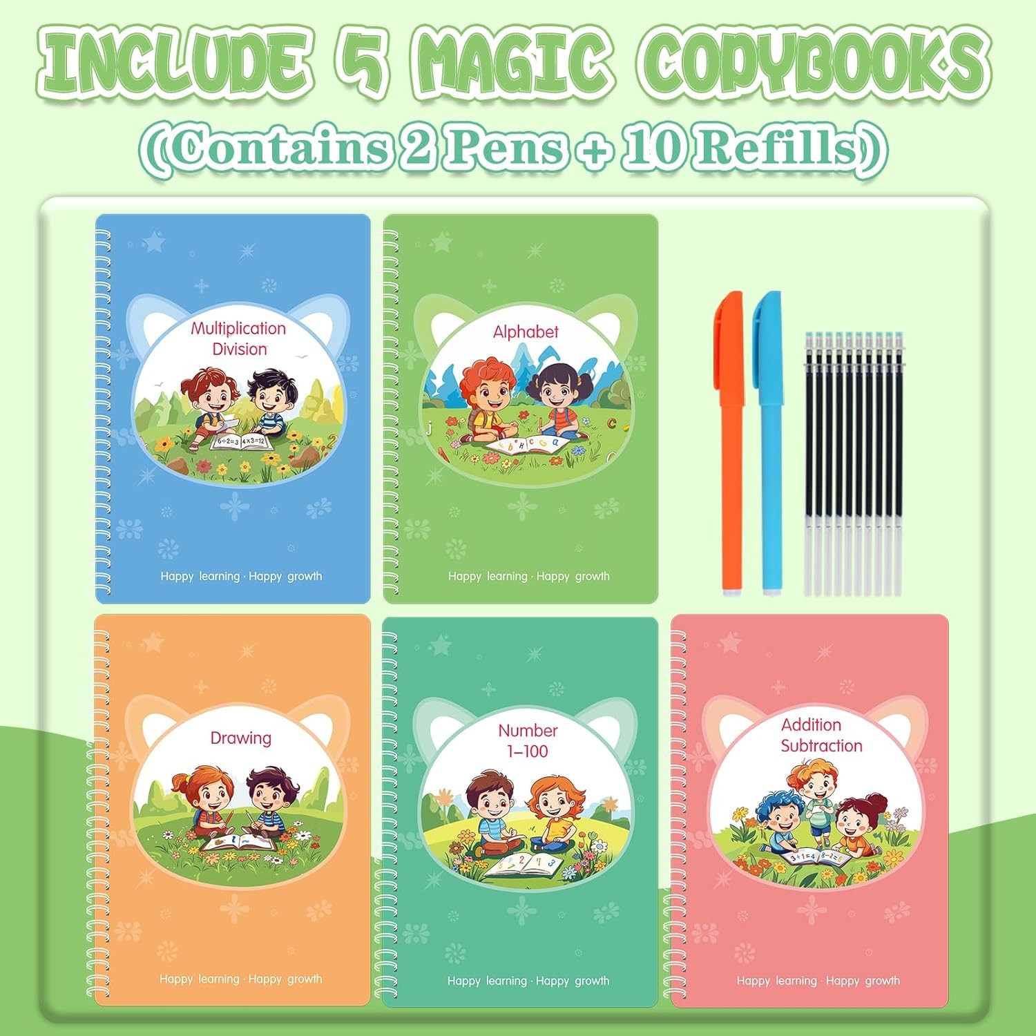 Reusable Handwriting Workbooks 3/4 Grooved Pages Magic Copybook Writing