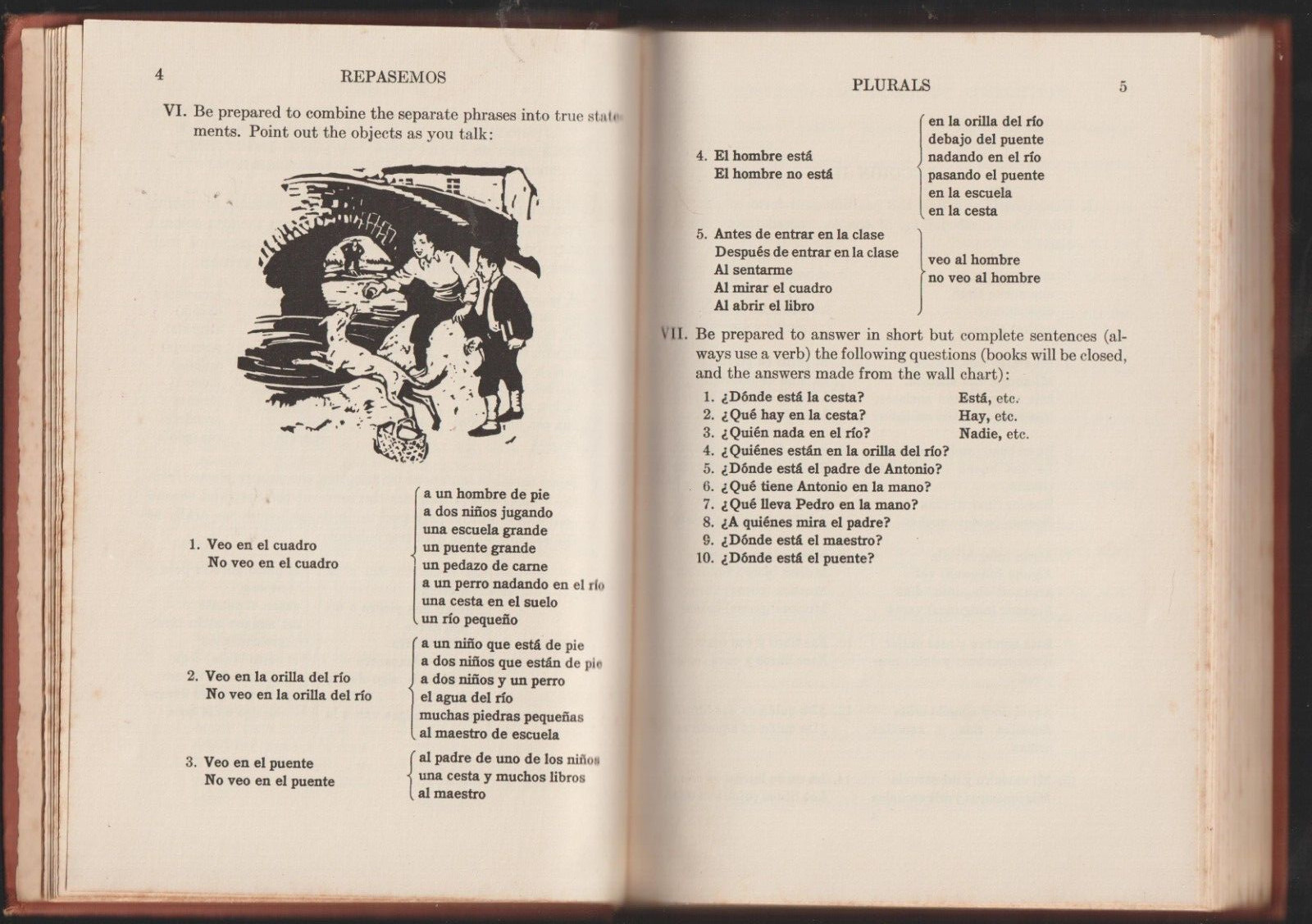 1932 REPASEMOS LEARN SPANISH 1st EDITION By Colley F. Sparkman & Carlos Castillo