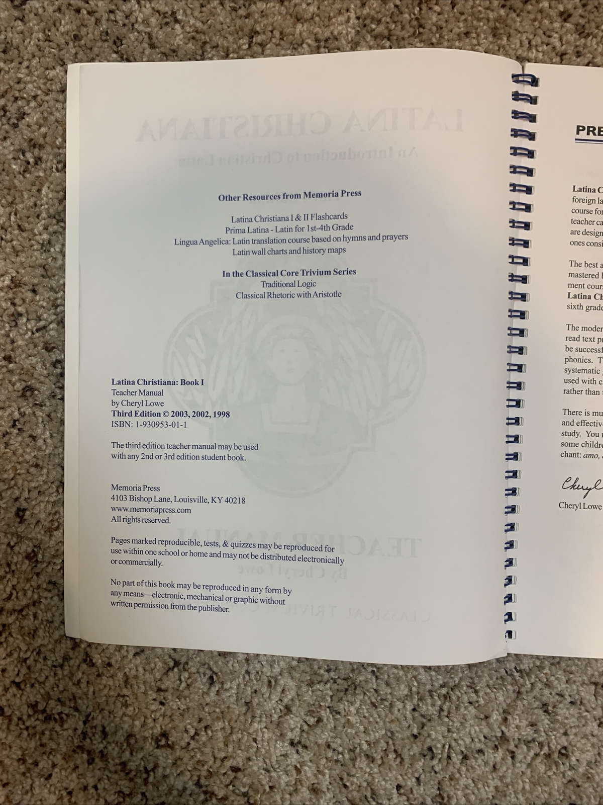 Latina Christina Teach Manual Book 1 Cheryl Lowe Homeschooling