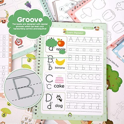 Reusable Handwriting Practice Workbook with Magic Pen – Kids Learning Copybook