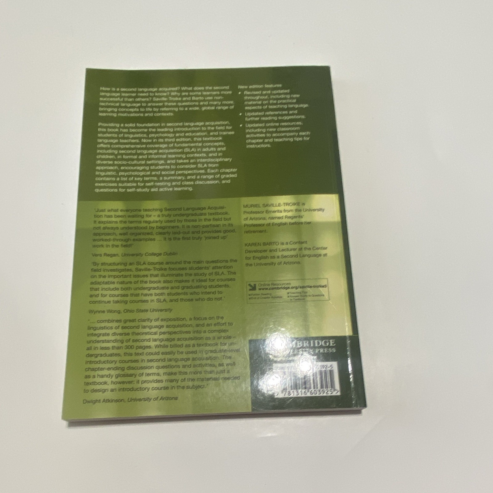 Cambridge Introducing Second Language Acquisition 3rd Ed PB 2016 Saville-Troike