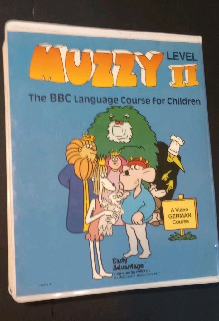 Muzzy BBC German-English VHS And Audio Cassette With Work Book Unused