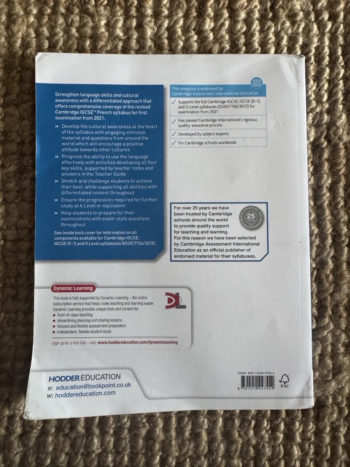 Cambridge IGCSE French Student Book Third Edition Hodder Education Group