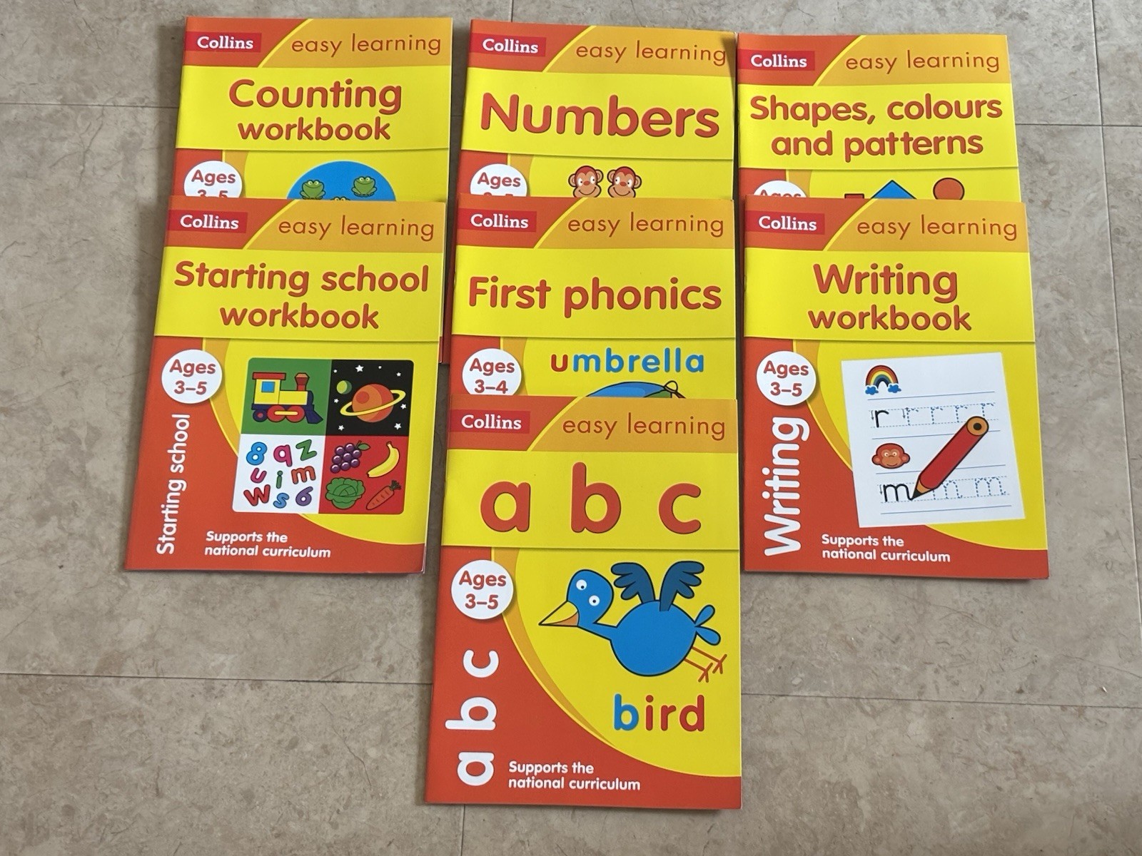 BUNDLE 7 x Collins Workbooks AGE 3-5 EARLY LITERACY & NUMERACY Unused