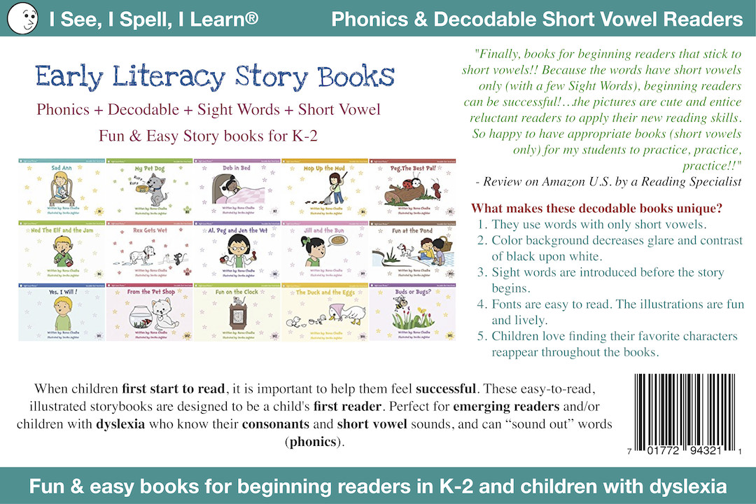 Phonics, Sight Words, Short Vowel, Decodable Storybooks – Levels A, B & C