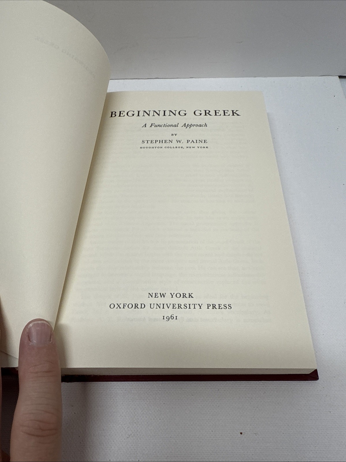 Beginning Greek: A Functional Approach by Stephen W. Paine – 1961