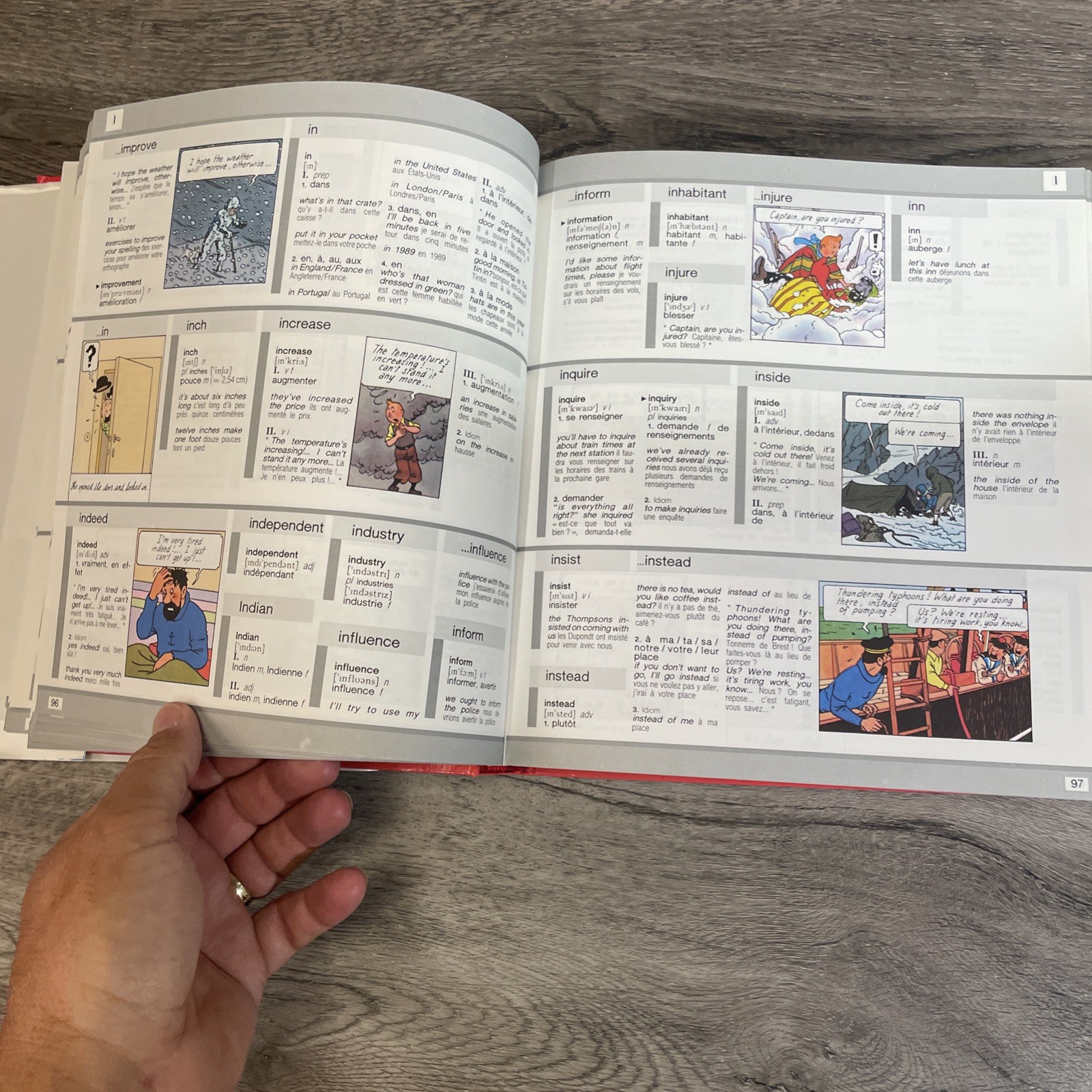 Tintin Illustrated Dictionary Eng French French English Harrap Hardcover 1990