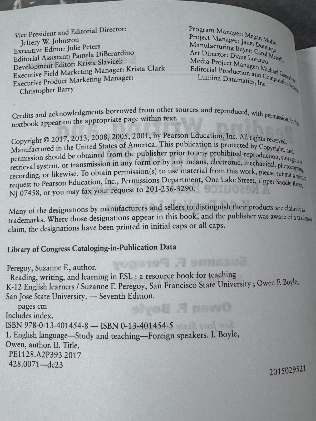 Reading Writing and Learning in ESL 7th Ed Peregoy Boyle Paperback Pearson