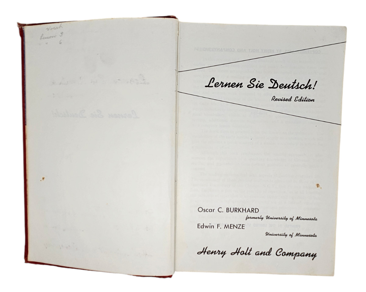 Lernen Sie Deutsch By Oscar Burkhard Revised Edition Henry Halt and Company