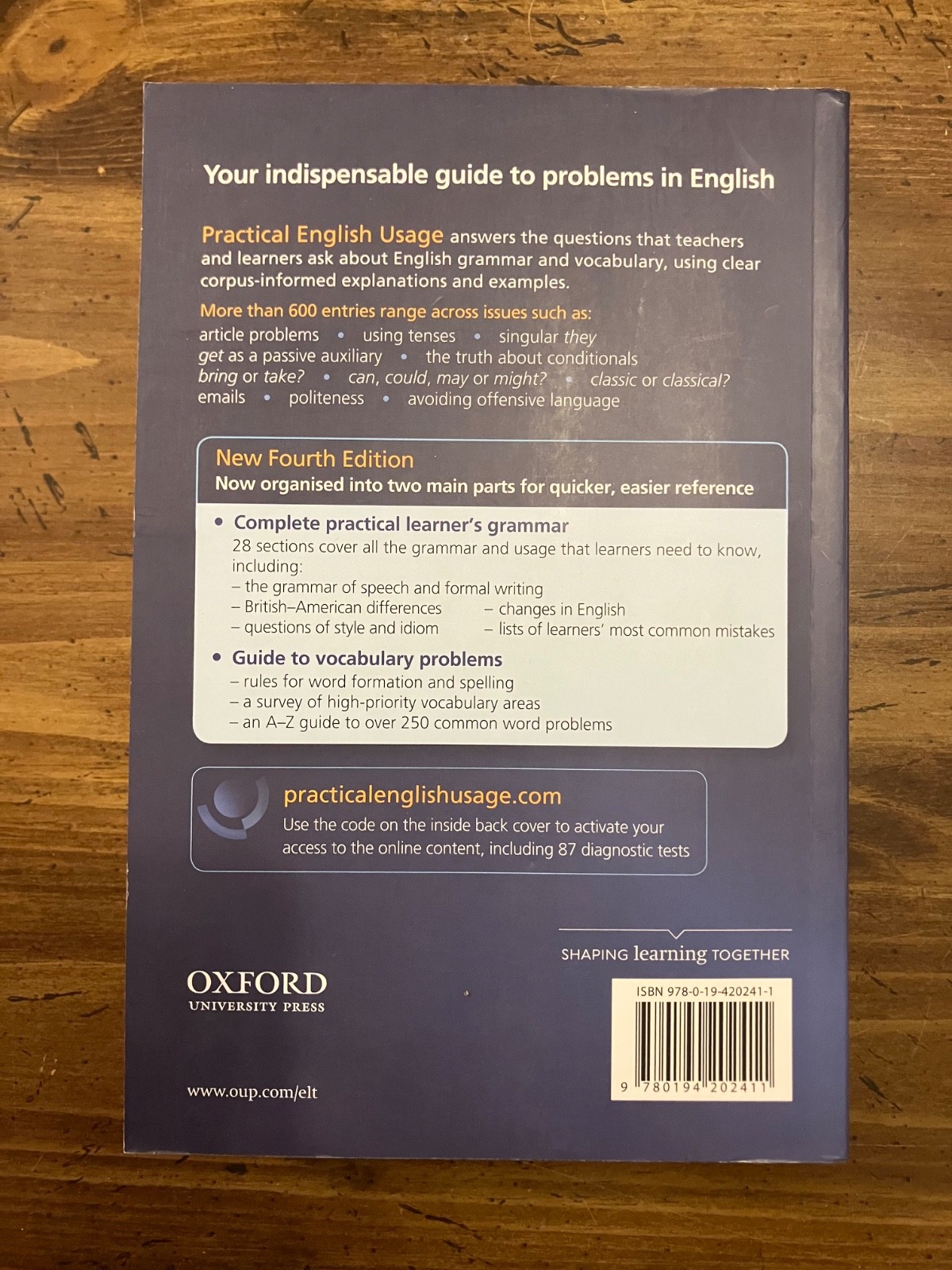 Oxford PRACTICAL ENGLISH USAGE / MICHAEL SWAN 4th Edition with Online Access NEW