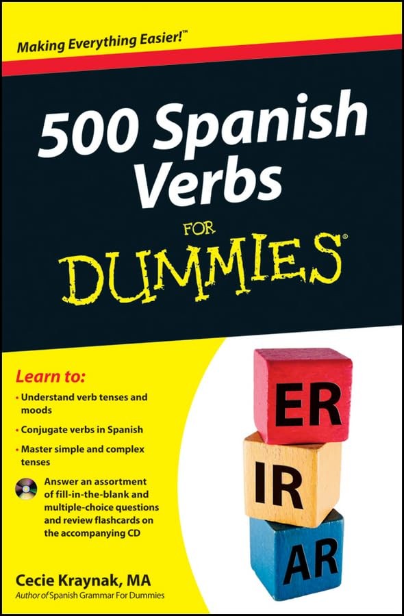 500 Spanish Verbs For Dummies – paperback Kraynak, Cecie
