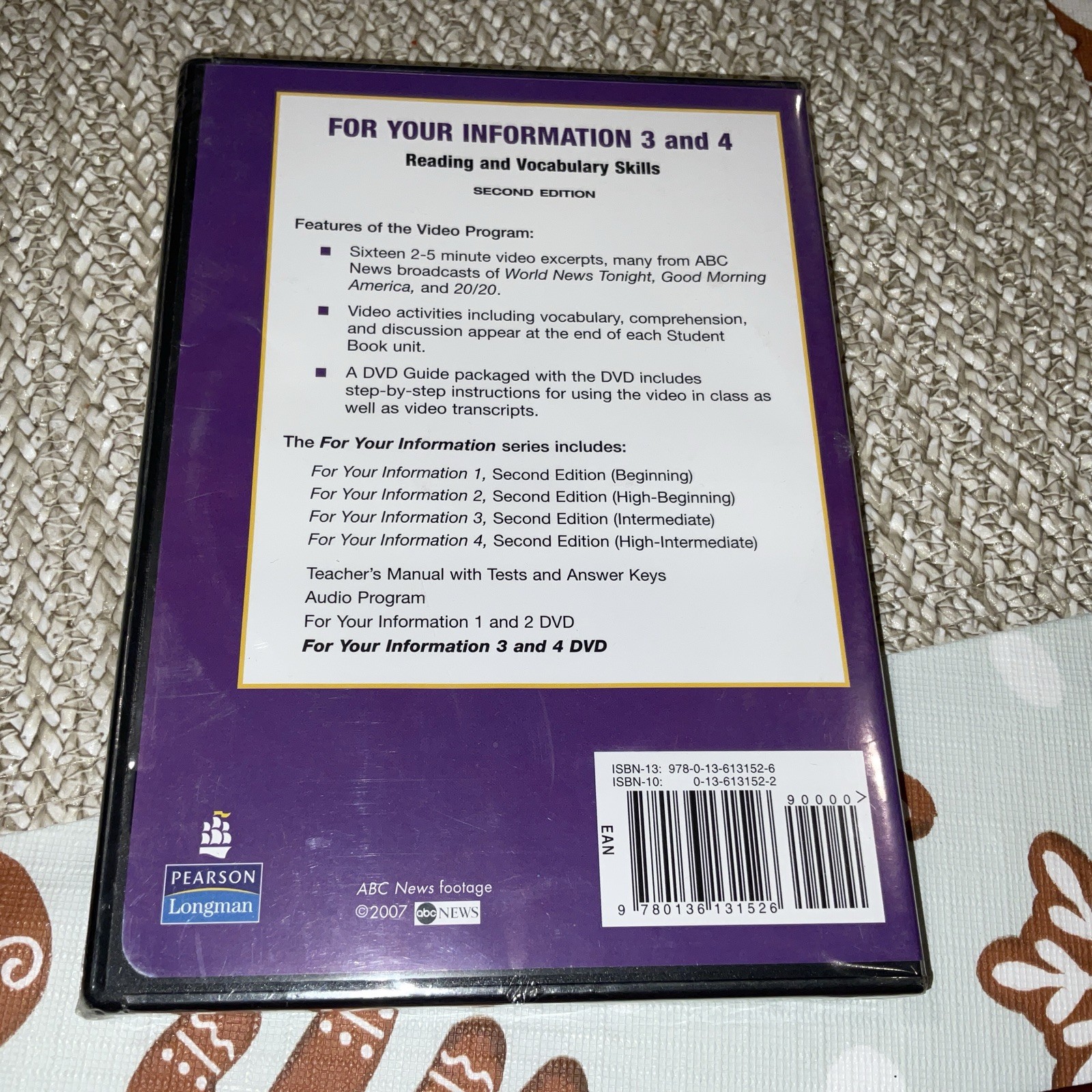 For Your Information: Reading & Vocabulary Skills: Levels 3 & 4 2nd DVD VIDEO