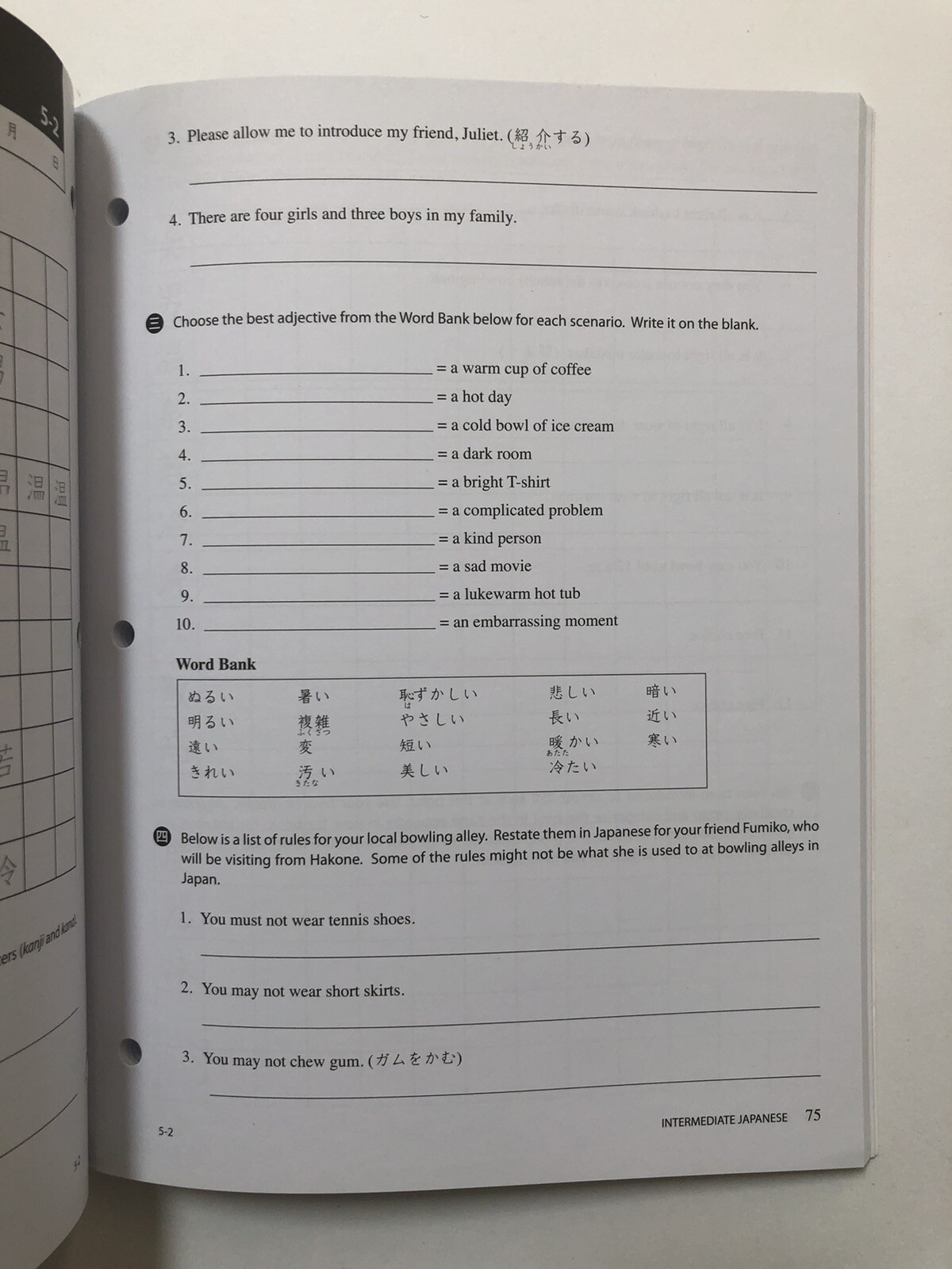 Intermediate Japanese Workbook by Kluemper & Berkson (2011, Paperback)
