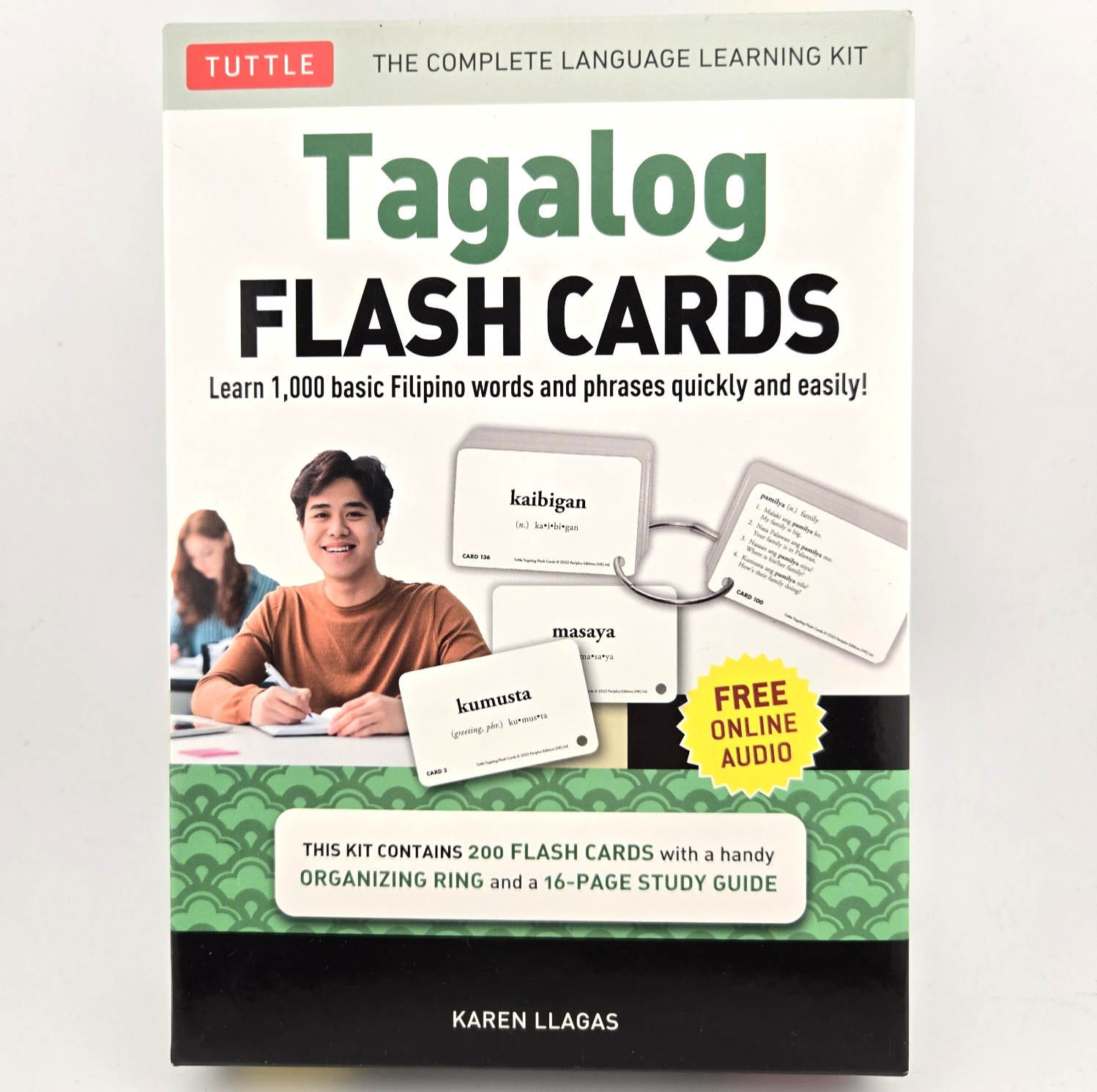 Tagalog Flash Cards Kit by Tuttle 1,000 Filipino Words & Phrases 9780804858175