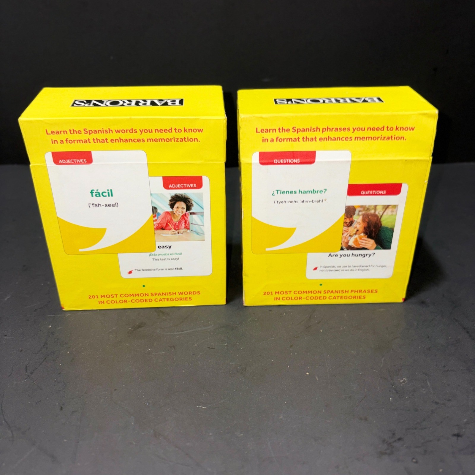 Barrons 201 Spanish Words and Phrases Flash Cards Set Educational Study Aid 2019