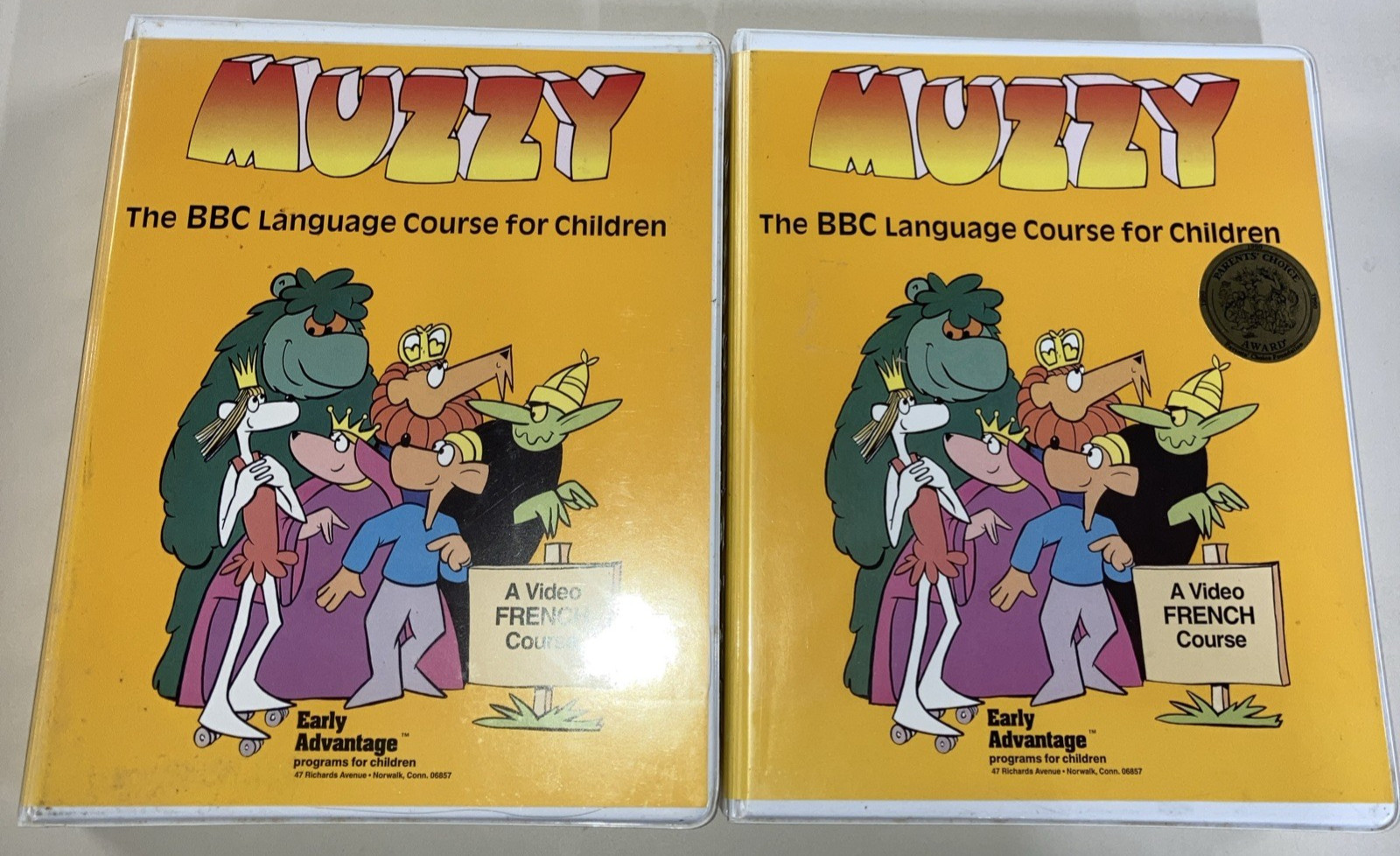 Muzzy BBC Language Course for Children French 1 &2 VHS & Cassette 1989 Good