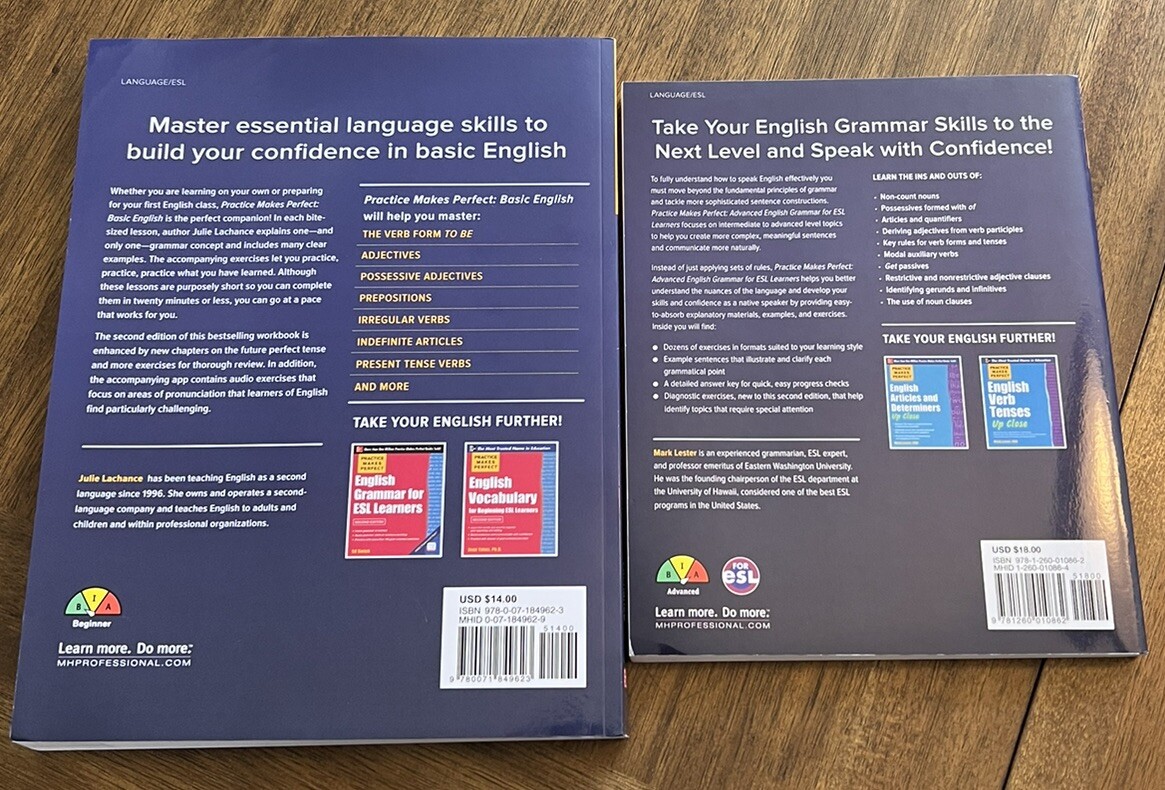 Practice Makes Perfect Advanced English Grammar for ESL Learners +Basic English