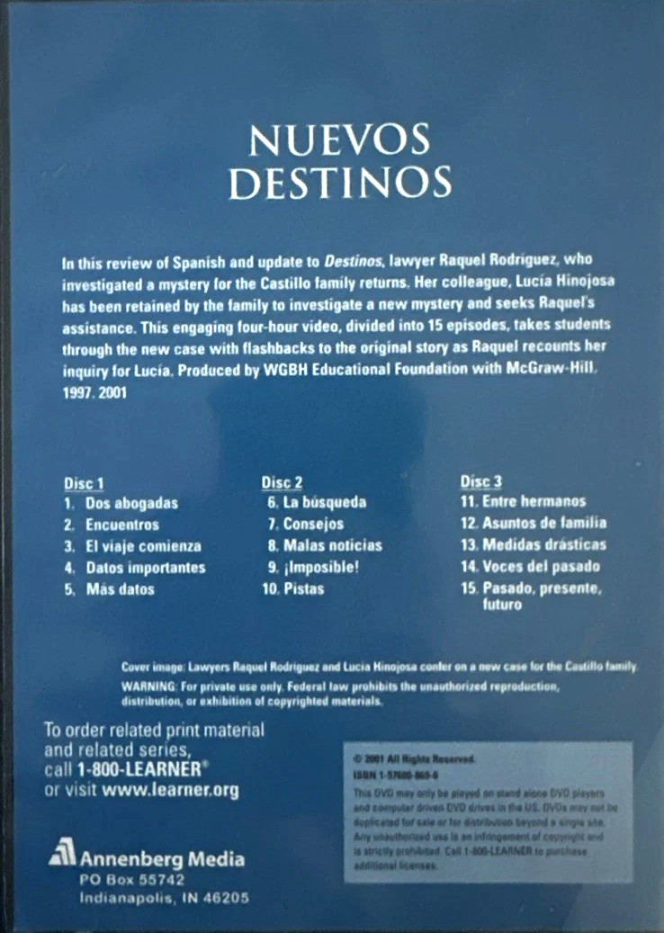 Nuevos Destinos, All 15 Episodes on 3 DVD