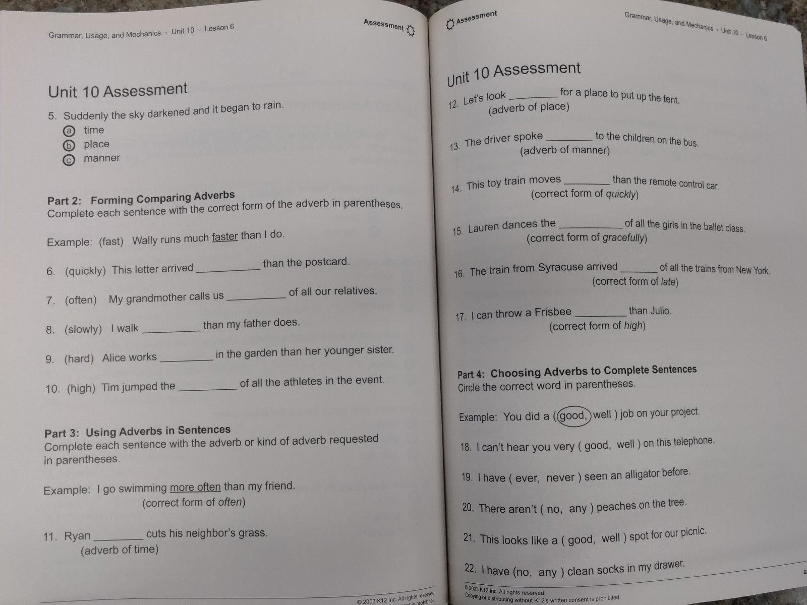 K12 Language Skills 4 Teacher Guide and Student Pages