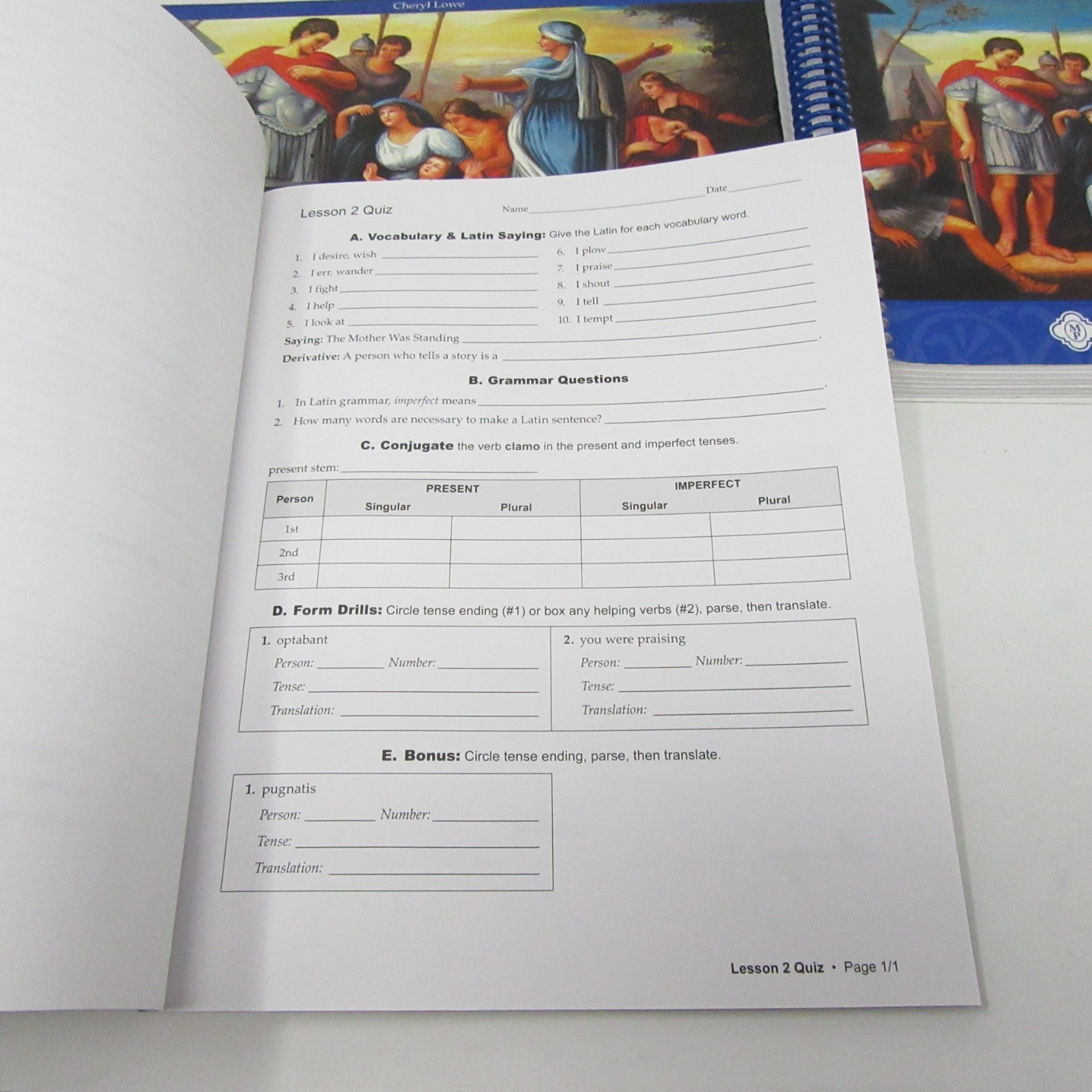 Memoria Press First Form Latin Second Edition Student Workbook Tests Teacher Key