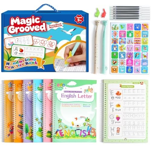 Reusable Handwriting Practice Workbook with Magic Pen – Kids Learning Copybook