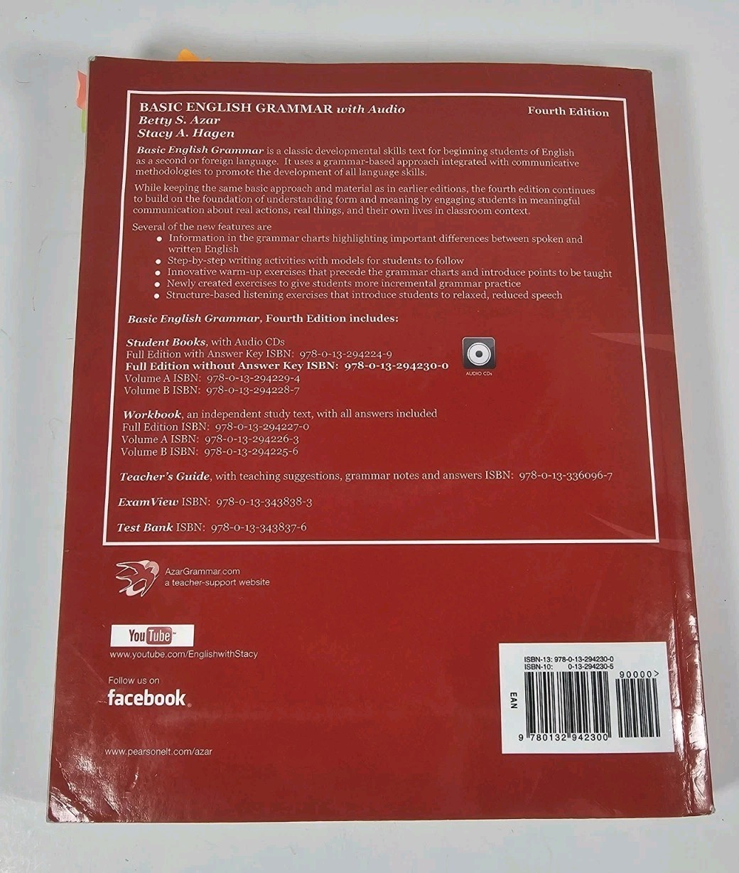 Basic English Grammar with Audio CD, without Answer Key (4th Edition) by Azar…