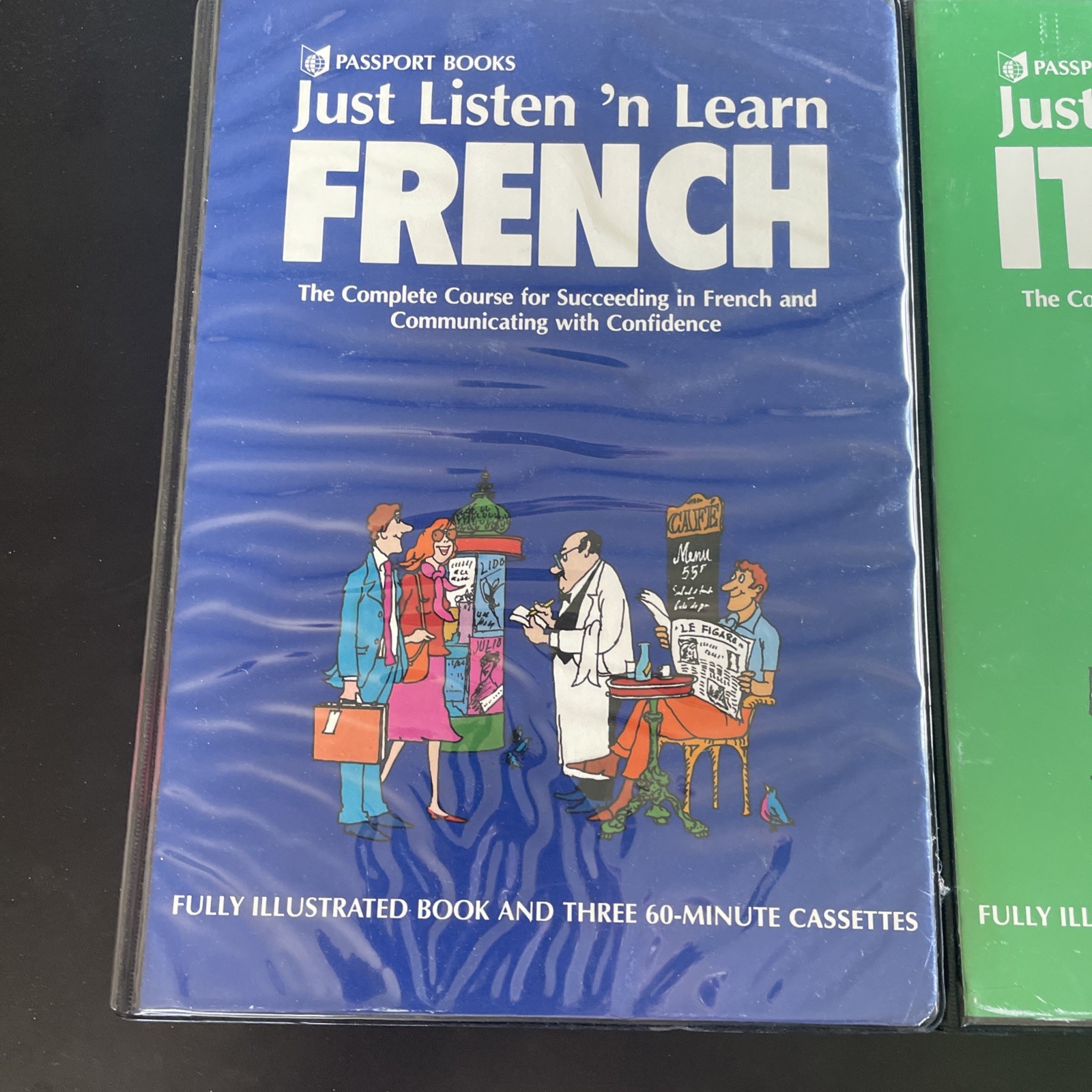 Just Listen ‘n Learn FRENCH & ITALIAN Basic Course Book and 3 Cassettes Each