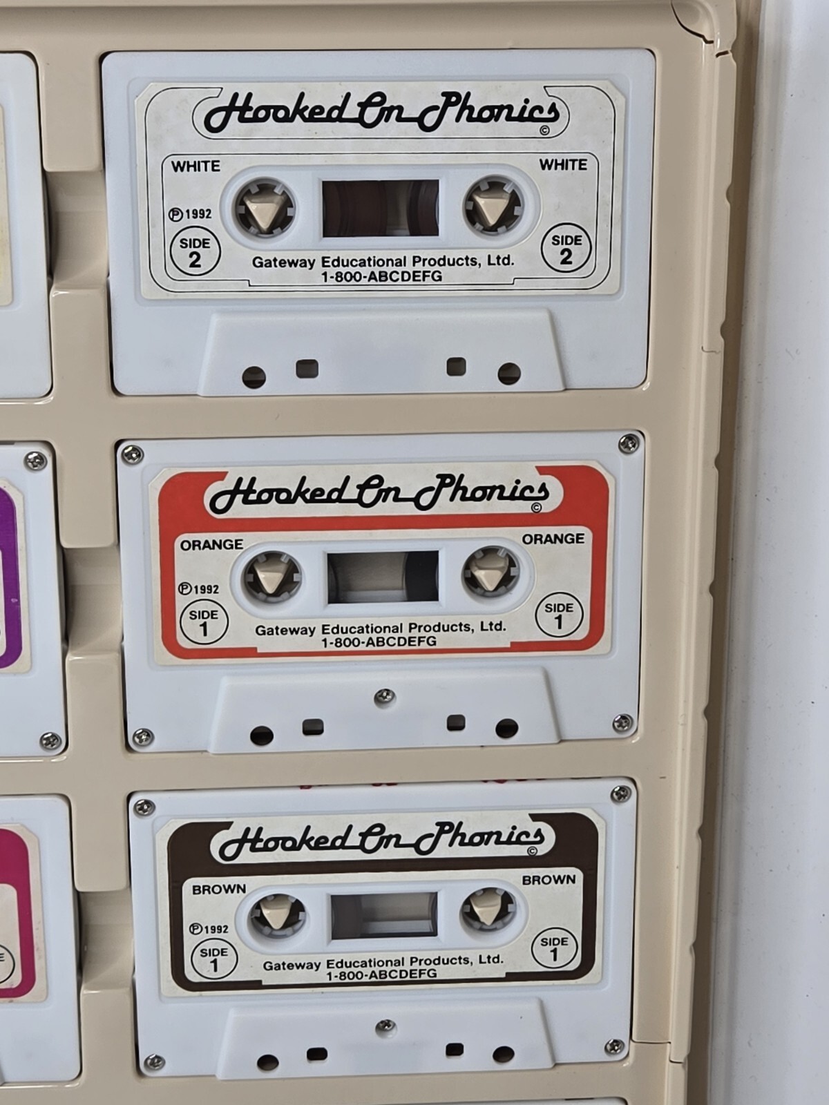 8 Hooked on Phonics 1992 Learn to Read-White Border Cassette Lot and Case Only