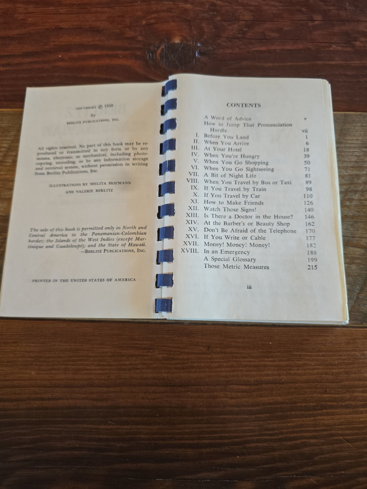 Vintage 1959 Berlitz Scandinavian Danish Norwegian Swedish Phrase Book Softcover