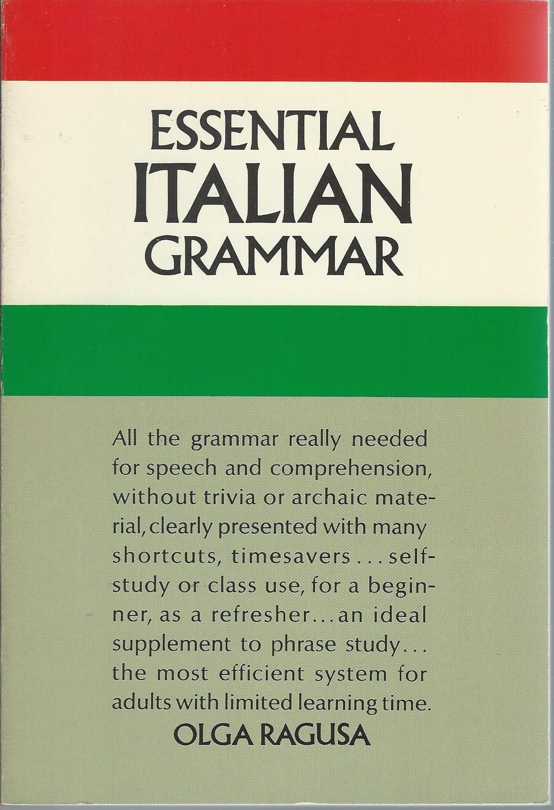 Essential Italian Grammar by Olga Ragusa (1963, Paperback Book)
