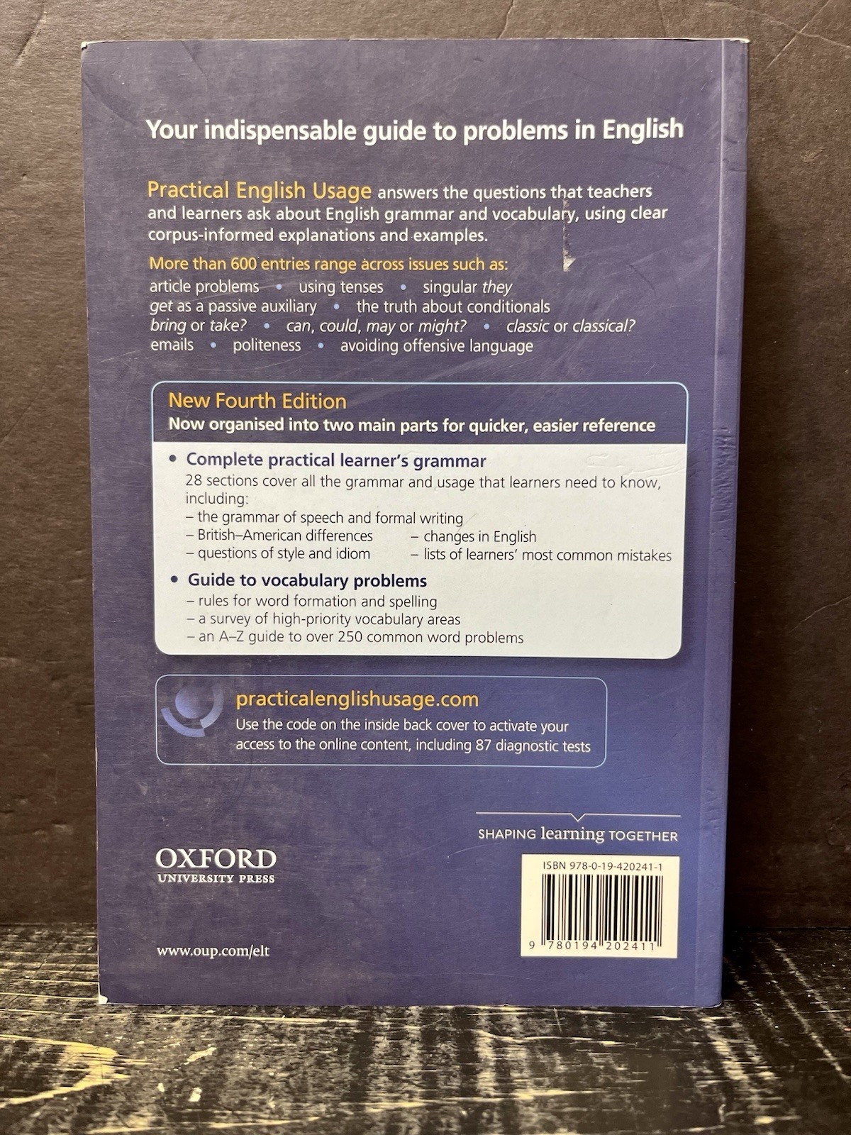 Practical English Usage, 2020, 4th Edition Paperback Like New AA