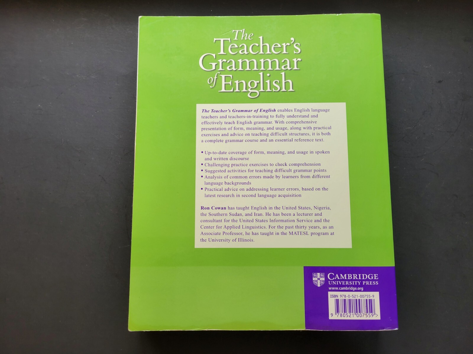 The Teacher’s Grammar of English Course Book & Reference Guide Ron Cowan 2008
