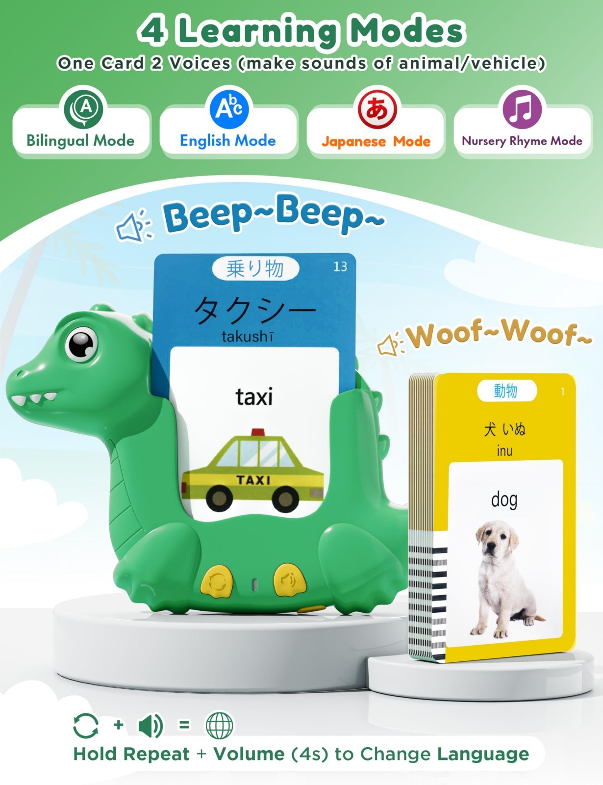 Japanese and English Talking Flash Cards for Kids, 510 Sight Words Bilingual Lea