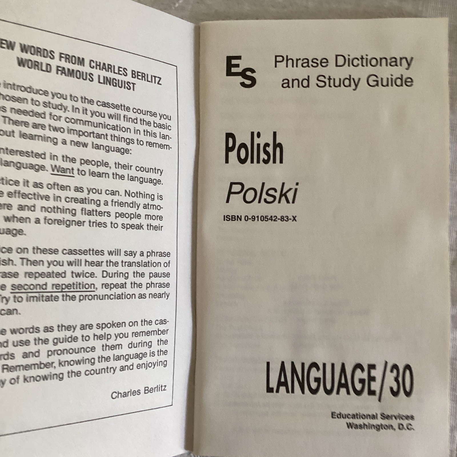 Language/30 Polish Cassette Course 2 Audio Tapes Revised & Expanded A1 Beginner