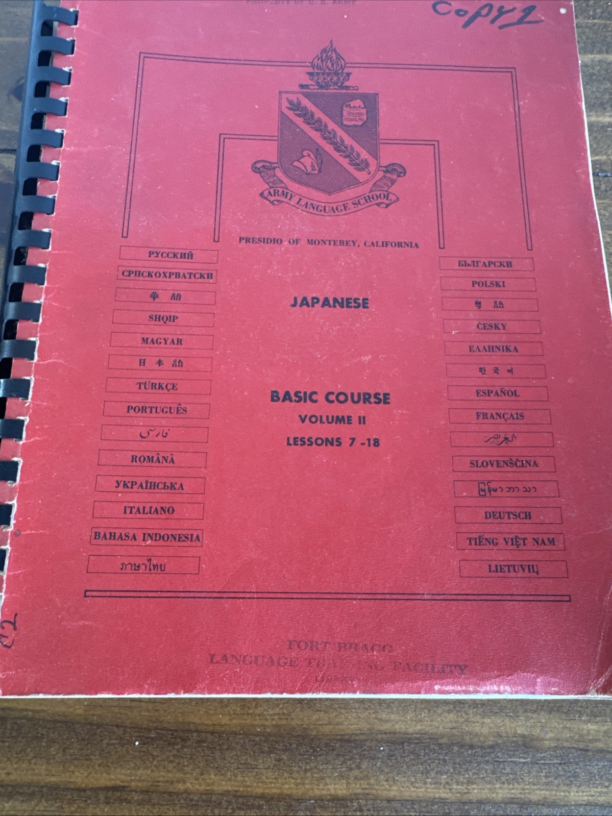 1959 U.S. Army Fort Bragg Language School Book Japanese Volume II Lesson 7-18