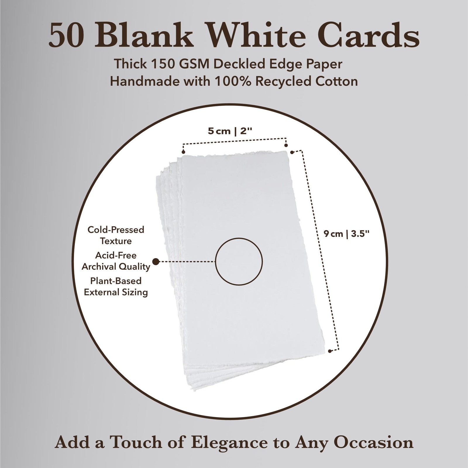 Wanderings Handmade Deckle Edge Tent Cards – Folded to 2″ x 3.5″ – 150 GSM – …